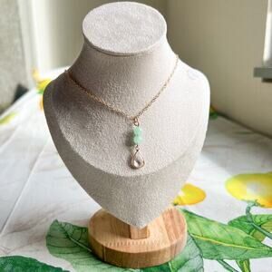 Genuine Chrysoprase Necklace, Quartz Necklace, Jade Necklace, Casual